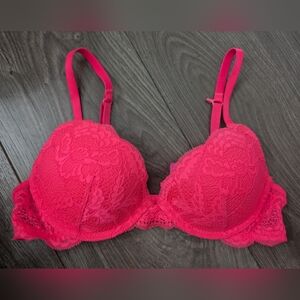 New Hot Pink La Senza Obsession Push Up Bra Size 32b Perfect Condition